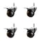 Service Caster 3'' High Temp Phenolic Swivel 7/16'' Stem Caster Set with Total Lock Brake, 4PK SCC-GRTTL20S314-PHRHT-716138-4 - alternate 1